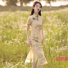 旗袍2024年新款春款复古中国风中长款修身年轻款改良连衣裙女夏季