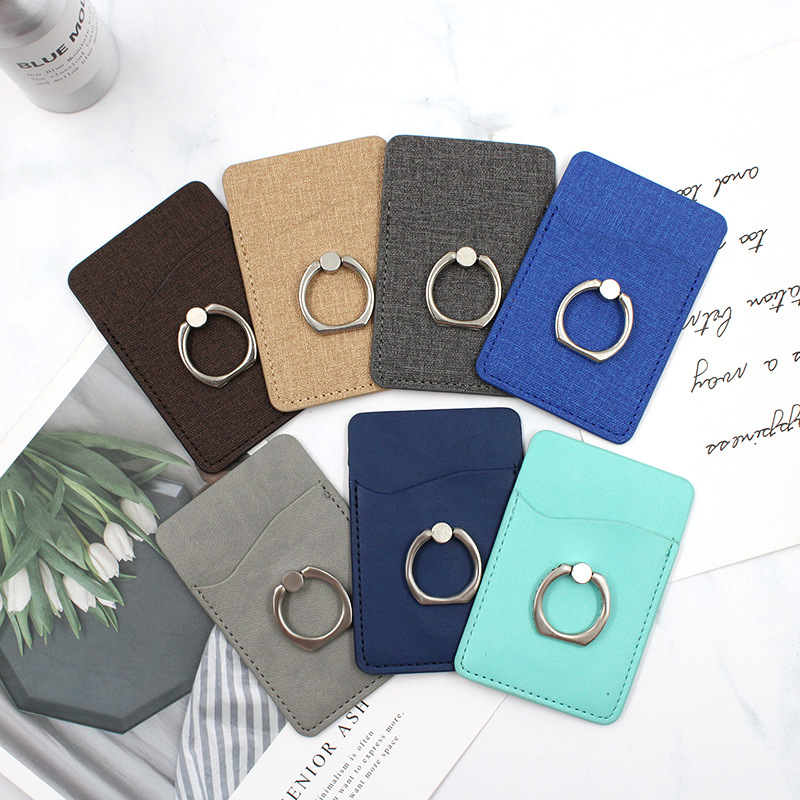 Factory spot leather mobile phone back sticker ring buckle mobile phone holder mobile phone Peripheral Self-adhesive card sticker