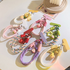 可愛甜美草莓桃子星星小掛飾玩偶手提鏈吊墜鑰匙扣百搭手機掛繩女