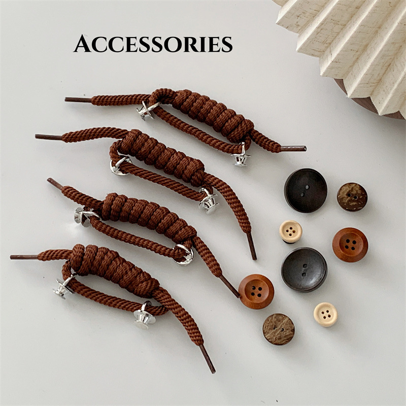 땋은 로프 단추 [12개 세트] 악어 신발의 비파괴 설치