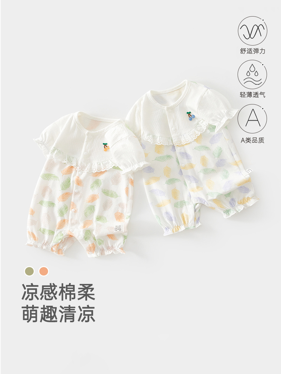 Children's summer cotton thin bodysuit girl's for new born