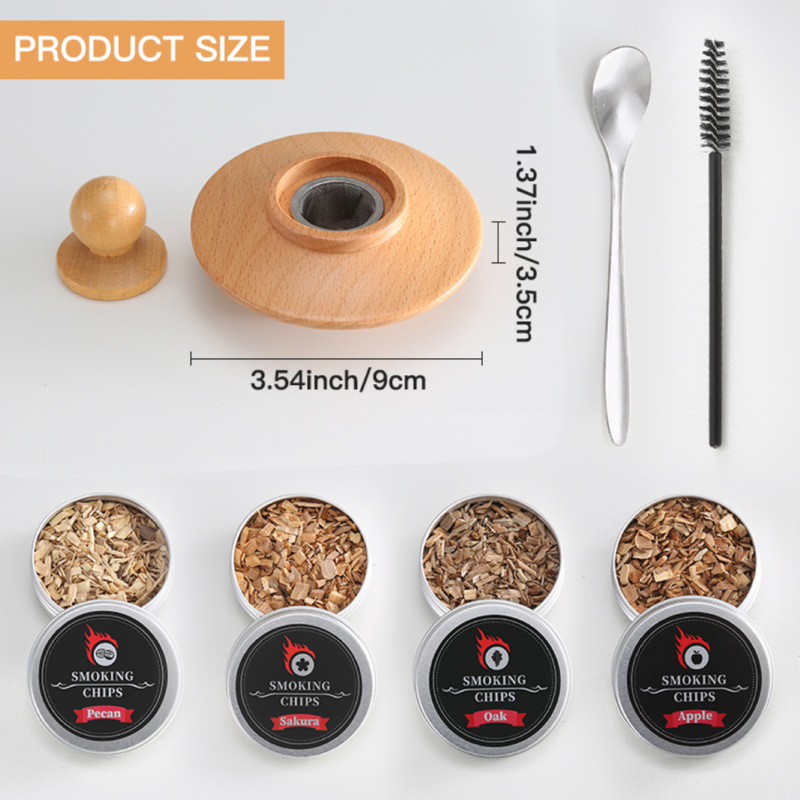 木製カクテルスモーク器ウイスキースモーク木皿セット円形空飛ぶ円盤バーキッチン製タバコツール|undefined
