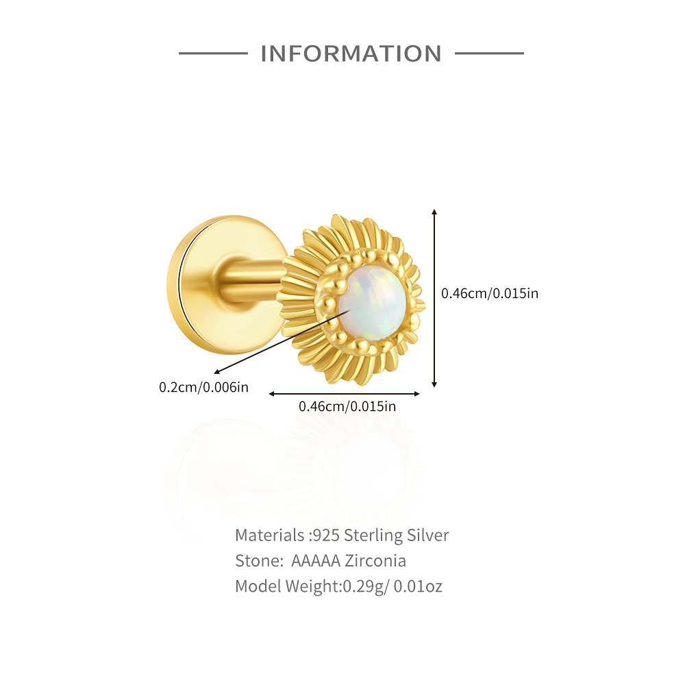2g Weight Zircon Inlay Material Ear Studs Classification 1 Piece Quantity Daily, Street Occasion 925 Sterling Silver Material Geometric Pattern Women's Gender Plating Design Casual, Simple Style Style 1 Piece Ear Cartilage Rings & Studs Casual Simple Style Geometric 925 Sterling Silver Plating Zircon 3