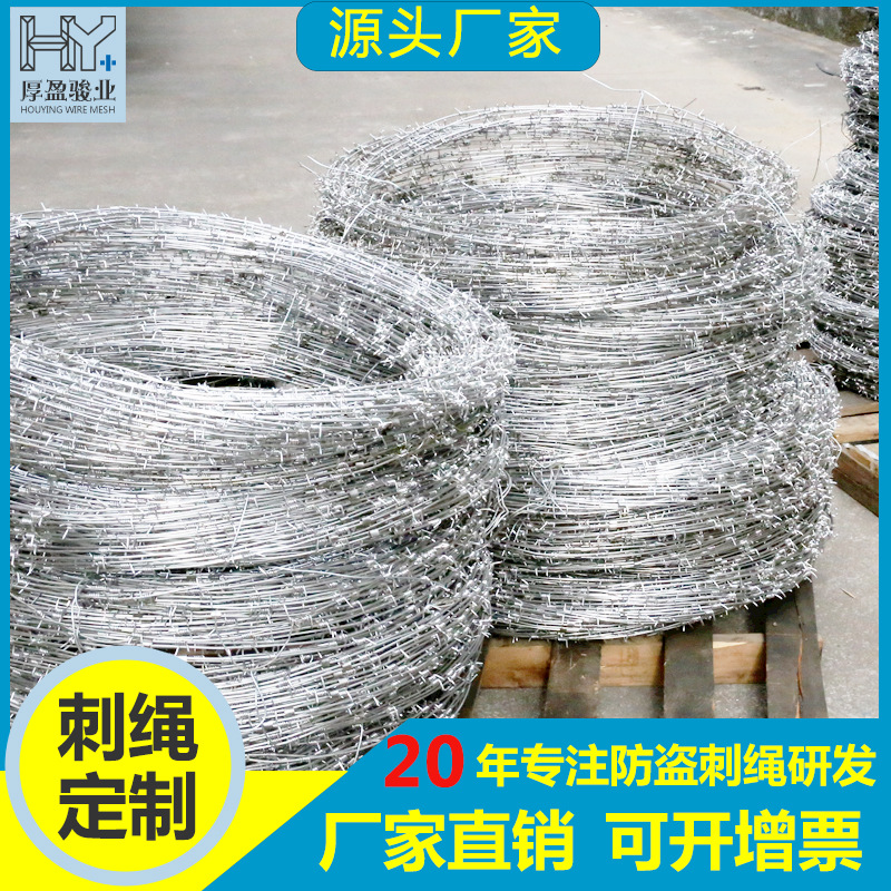 刺绳刺铁丝铁刺绳刀片围栏围墙防盗网丝网带刺小区防护钢丝线围网