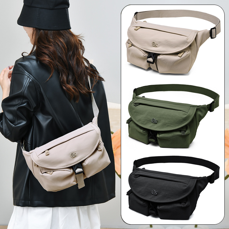 时尚百搭斜挎包韩版时尚上班通勤单肩包男女邮差包多功能背包胸包