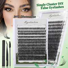 European and American 240 clusters D curl segmented individual DIY single-lash eyelash set cross-border dense curly false eyelashes