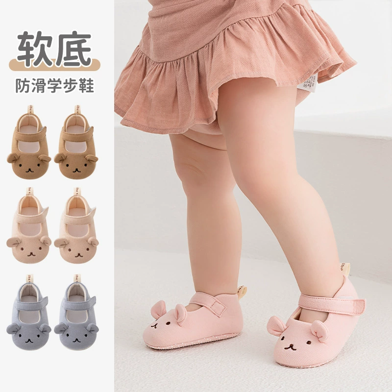 Детская обувь для малышей Весна и лето новая гребенная хлопковая прогулочная обувь с мягким дном мультяшная детская обувь на липучке оптом