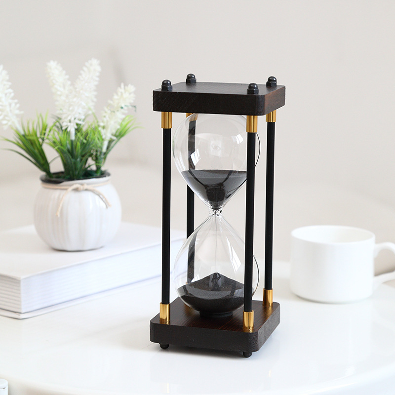 Classic Wooden Hourglass Timer For Home And Office Decoration_voghion.com