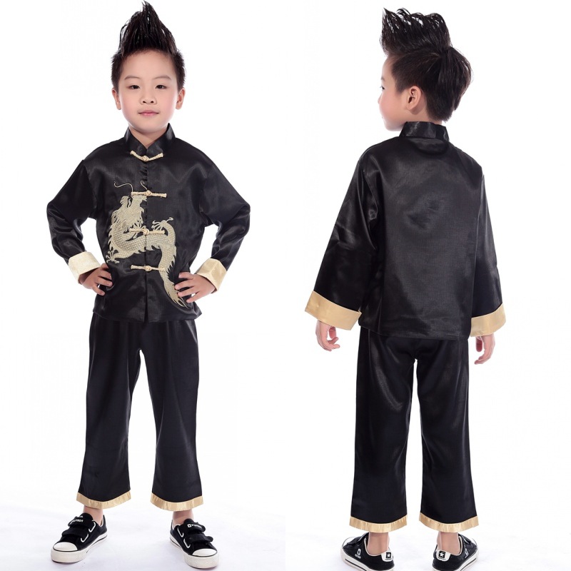 Ethnic children's long-sleeve for boys, summer set, suit, dress, ethnic style, special occasion clothing 4