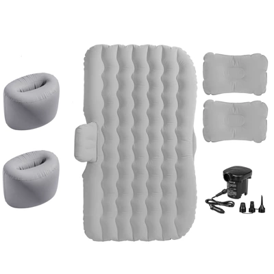 Vehicle-mounted inflatable bed, for thick flocking car inflatable - split-flocking-wavy-gray-double-pier