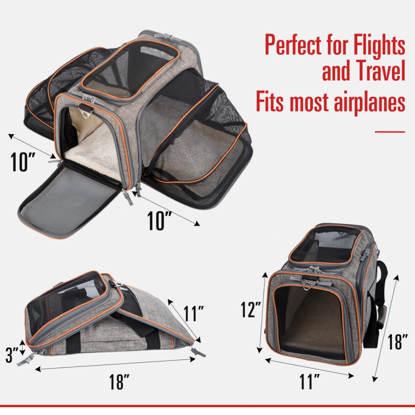 Nuevo producto transfronterizo en stock al por mayor transpirable plegable bolsa de aire para mascotas portátil multifuncional bolsa de perro fuera bolsa de gato