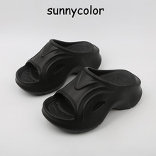SUNNY COLOR超厚底高跟凉拖鞋女外穿轻便舒适时尚防滑夏季沙滩鞋