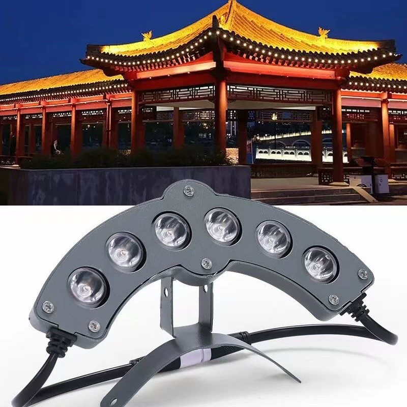 Светодиодный гофрированный светильник для беседки, полукруглый светильник для уличного проекта, крыша, древнее здание, светильник для плитки, садовый карниз, светильник