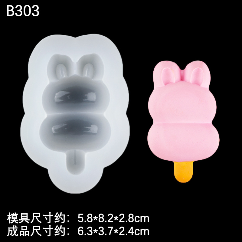 Helado de conejo de crema de rollo suizo 3 piezas de crema de fresa molde de silicona en forma de tira decorativa molde de pellizco de bricolaje