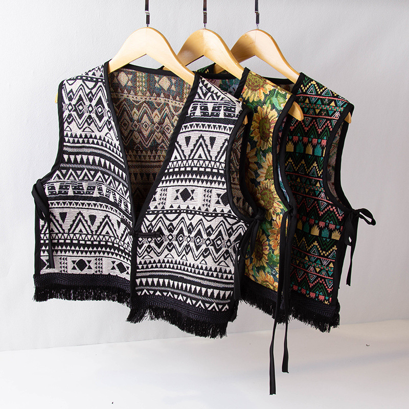 New Ethnic Style Lace-up Retro Small Shawl Women's Vest Fashion Vest Spring and Summer with Shirt Air Conditioning Neck Protection New Ethnic Style Lace-up Retro Small Shawl Women's Vest Fashion Vest Spring and Summer with Shirt Air Conditioning Neck Protection