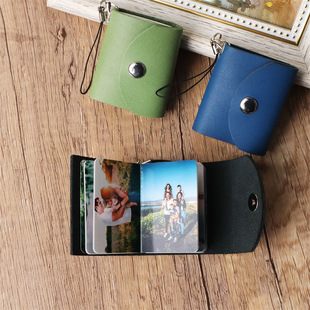 Cross-border Mini Album Keychain Multiple Couple Photo Book Keychain Leather Case Son Photo Keychain