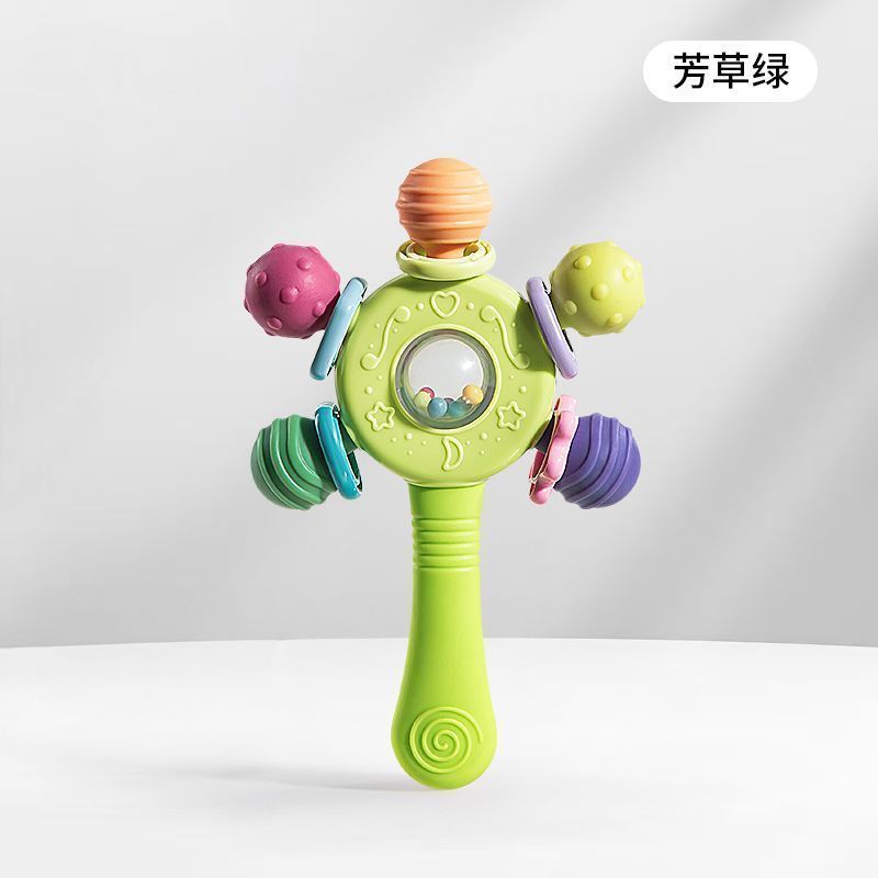 手摇铃玩具0-1岁曼哈顿手抓球水煮牙胶磨牙棒婴幼儿抓握训练3-6月|undefined