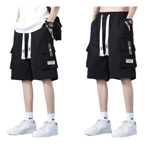 Summer brand American work pants for men, thin ice silk casual straight-leg loose sports five-pocket pants