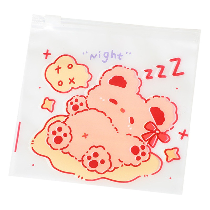 Dibujos animados lindo bocadillo EVA esmerilado cremallera bolsa sellada joyería caramelo galleta a prueba de polvo a prueba de humedad embalaje sellado bolsillo