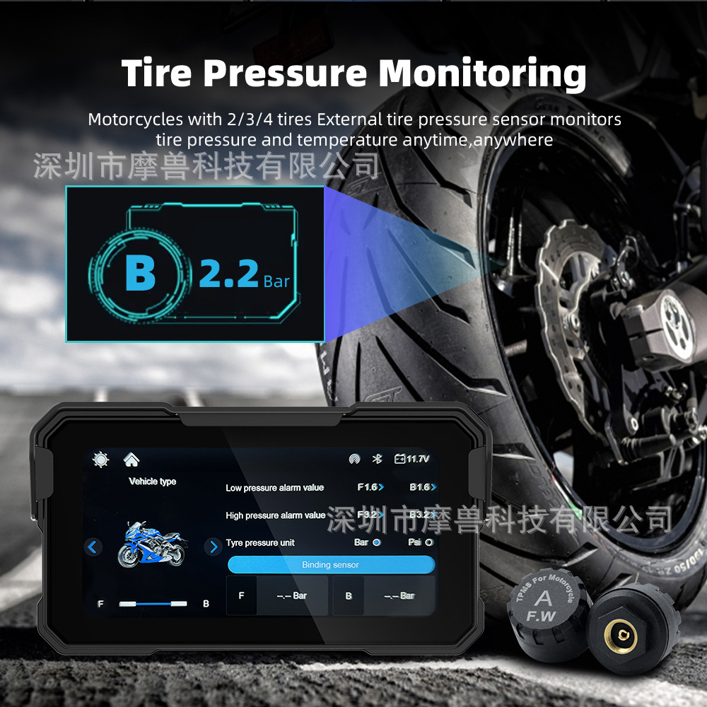6.25inch Quick-Release Motorcycle Navigation Portable Wireless Carplay/Auto Waterproof Outdoor Riding