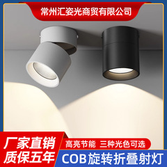 調節可能な角度ledダウンライトは、折り畳み可能な穴のないバケツランプのリビングルームの背景壁の玄関の天井ランプを取り付けられています