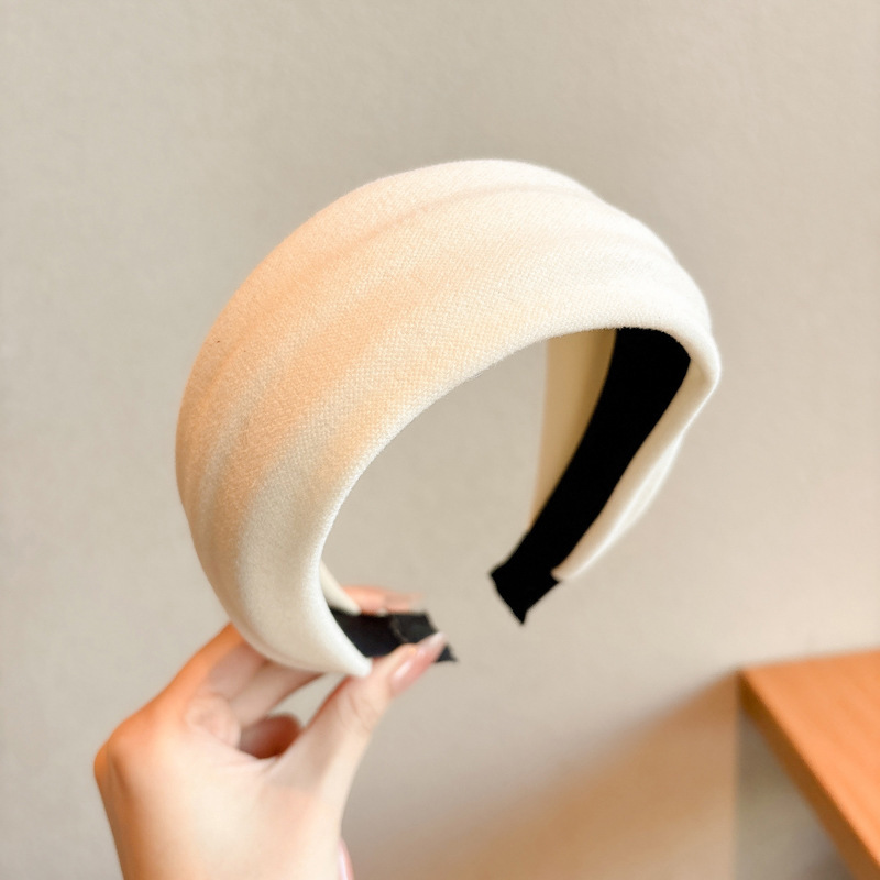 Yi Mengling con el mismo cráneo alto tejido banda de cabello mujer no estrangular la presión de cabello banda de cabello de borde ancho adornamiento de cabello rojo lavar la cara tarjeta de cabello