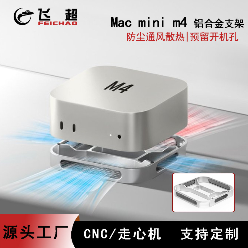 Suitable for mac mini M4/M4 Pro base dust-proof heat dissipation bracket Apple small host desktop support bracket
