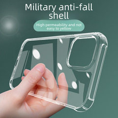 iPhone 15 case, transparent TPU, compatible with Apple 14 Pro Max, anti-slip silicone protective cover, 13 soft shell