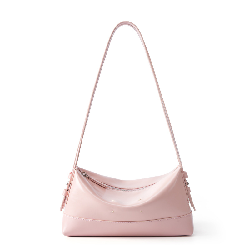 Boston Pillow Bag Genuine Leather Underarm Crossbody Bag For Women Summer Leather Shoulder Bag With Zipper For Work And Commuting - Thumbnail 7