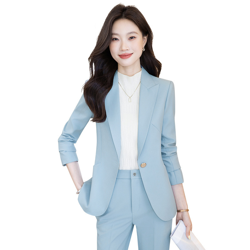 西装外套女秋2025新款美容师西服店长工装酒店前台工作服职业套装|undefined