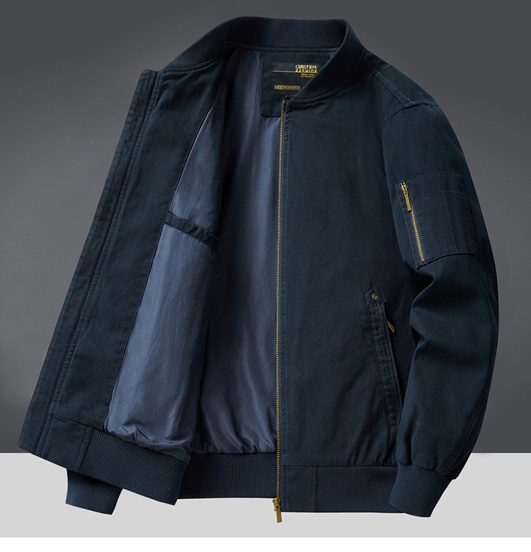 Men's Clothing 2024 new pure cotton pilot jacket men's spring and autumn loose large size men's baseball uniform workwear jacket thin_voghion.com