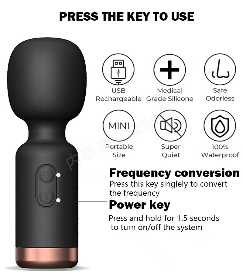 USB women's mini AV stick 10 frequency charging silicone waterproof…