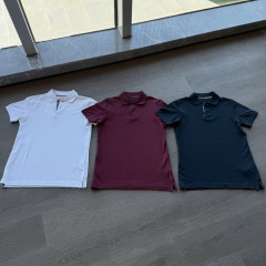 082505 夏季新款情侣款翻领polo衫休闲百搭上衣纯色男女款短袖