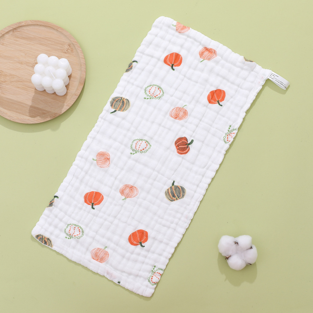 Six-layer Square High-density Cotton Baby Face Cartoon Gauze Drool Towel Printed Small Handkerchief_voghion.com