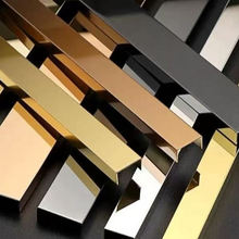 ✅不锈钢装饰条L型包边护角踢脚线地板压条收边条金属直角收口条