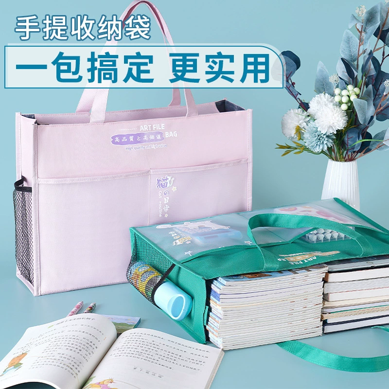 Популярная Студенческая художественная сумка для ручной переноски формата A3 для электронной коммерции, портативная водонепроницаемая сумка для обучения большой емкости, утолщенная двухслойная художественная сумка
