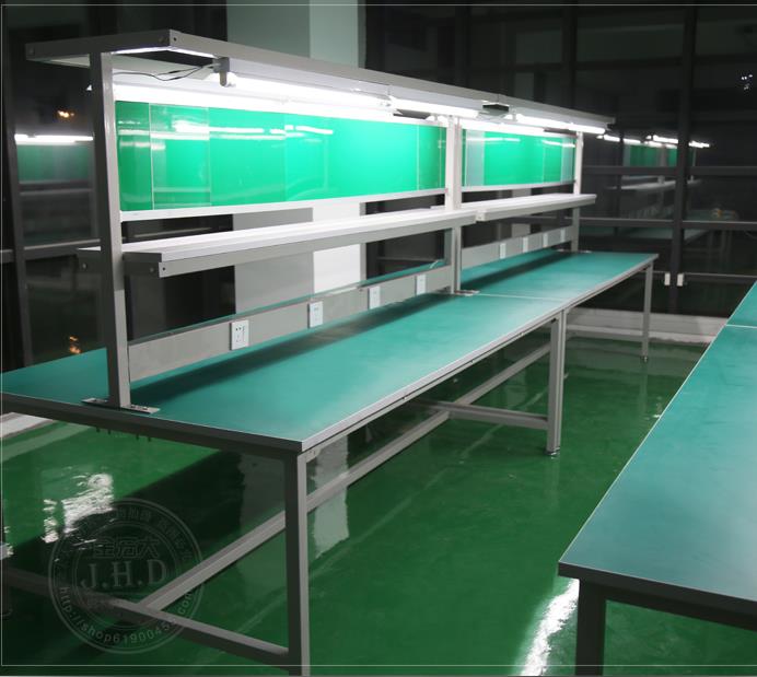 防静电工作台带灯操作台流水线实验室车间工作桌双层打包厂家现货