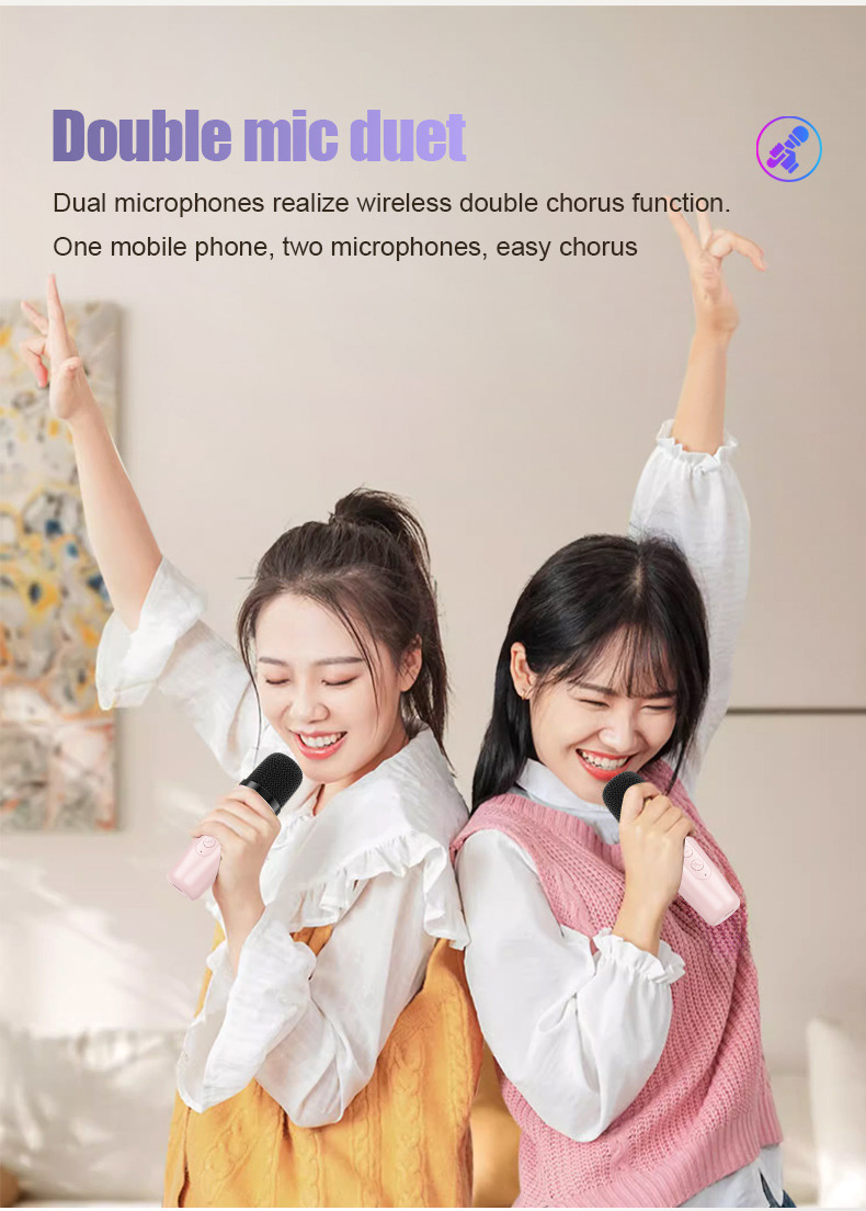 Altoparlante Karaoke Bluetooth K12, piccolo microfono wireless, subwoofer, macchina per cantare per bambini_voghion.com