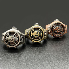 【戒指表】跨境外貿熱銷創意復古動漫翻蓋男款石英手錶戒指批發