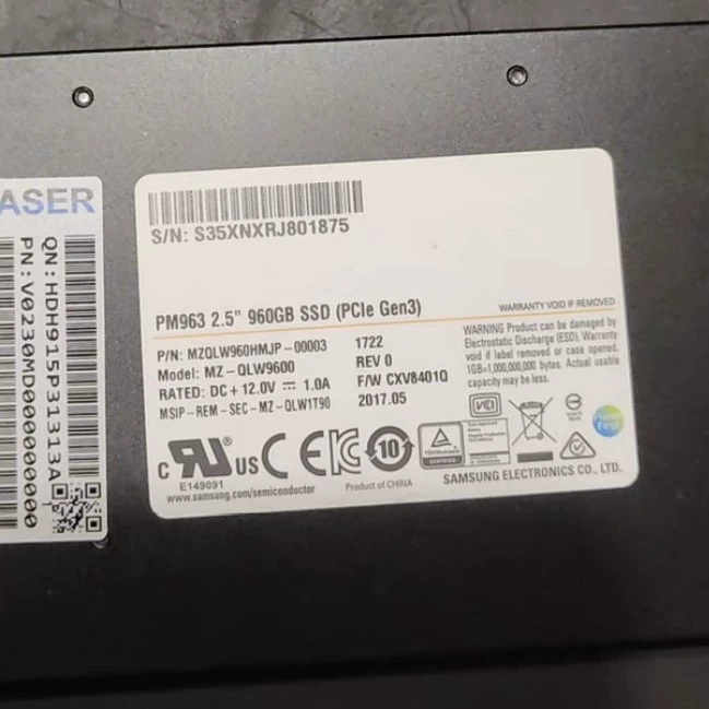 SSD PM963 960 ГБ твердотельный накопитель