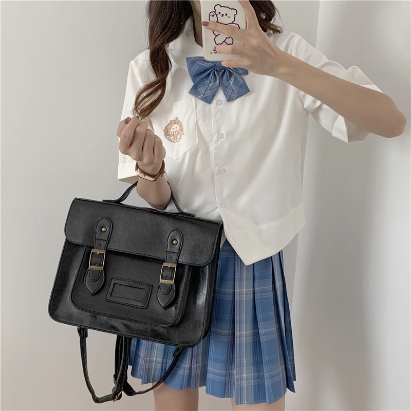 HENGJINGYX new style Japanese college style uniform bag jk large capacity handheld backpack official document crossbody