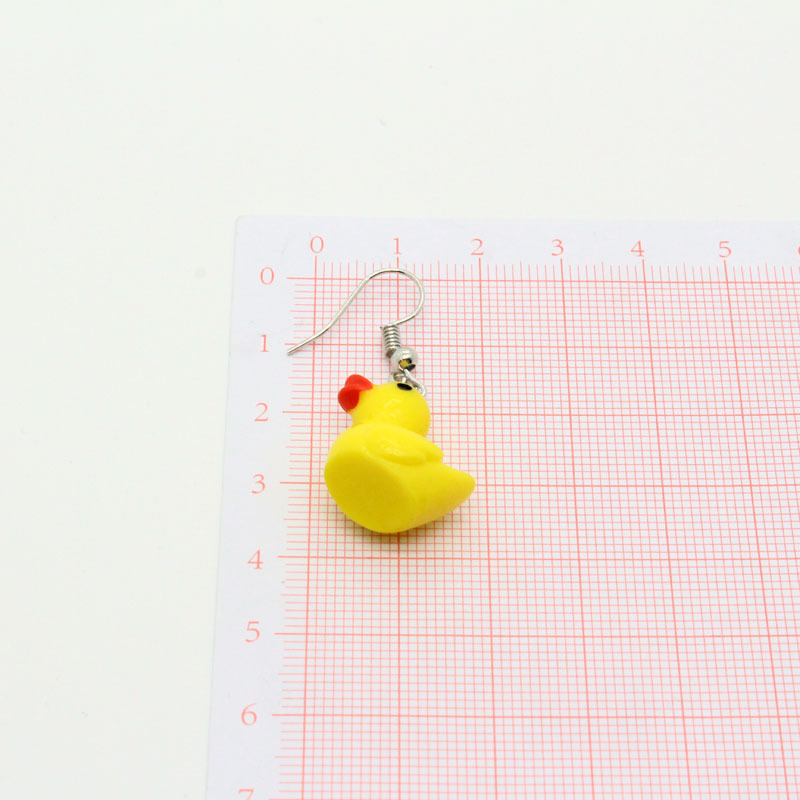 Shuo Europe And America Cross Border New Accessories Personality Yellow Duck Small Animal Earrings Earrings Irregular Three-dimensional Earrings display picture 1