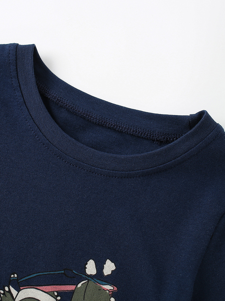 Cross-border malwee nueva camiseta para niños suave transpirable para niños pequeños y medianos cómodos cuello redondo de la piel camisa de manga corta