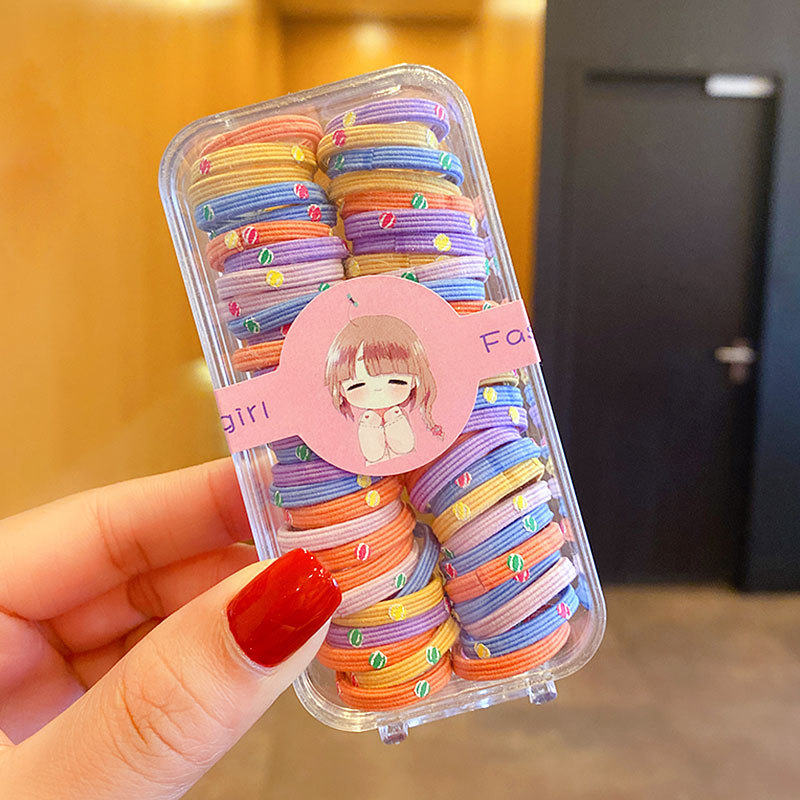 60 piezas ~ banda de goma para niñas El tamaño pequeño no duele el cabello banda de goma cuerda de pelo Internet celebridad niños bebé cuerda de pelo bebé anillo de pelo