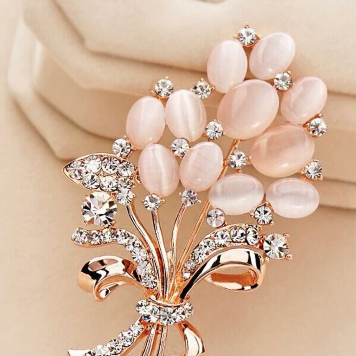 Nueva joyería ópalo rhinestone trigo oído flor broche ramillete accesorios femeninos de alta gama broche pin ropa Accesorios image 4