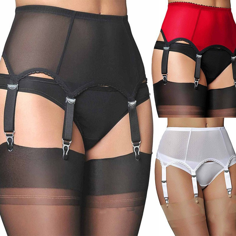 Sexy lingerie women's cross-border European and American sexy high waist mesh adjustable Garter one piece wholesale delivery 1858