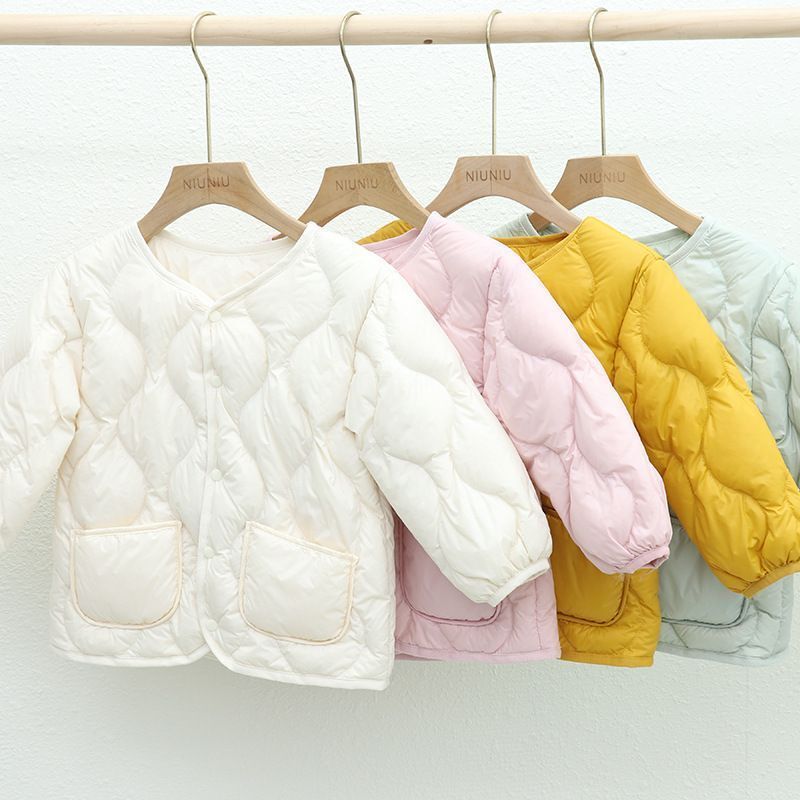 Children's Lightweight Down Jacket Girls Boys Baby Children's School Uniform Wear Warm Autumn and Winter Lightweight Inner Liner Jacket
