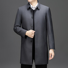 品牌可拆卸内胆羽绒服男士中老年保暖商务休闲风衣翻领中长款外套