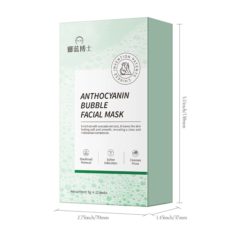 Face Mask Anthocyanin Bubble, pore-cleansing acne remover, easy foam application
