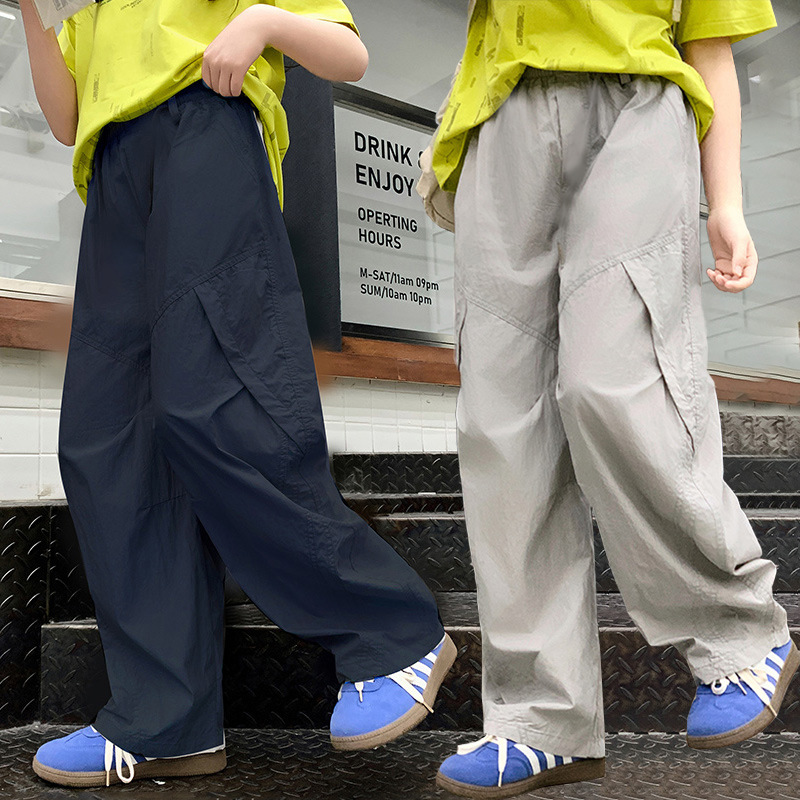 Junior High School Girls' Quick-drying Pants Summer Thin Large Children's plus size Loose Anti-mosquito Pants Machete Pants Straight Pants for Teenagers